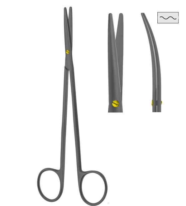 Ножиці дисекційні, "Metzenbaum Fino", "TC", вигнуті, тупокінцеві, з зубчастими лезами довжина 145 мм. FEHLING INSTRUMENTS GmbH & Co. KG